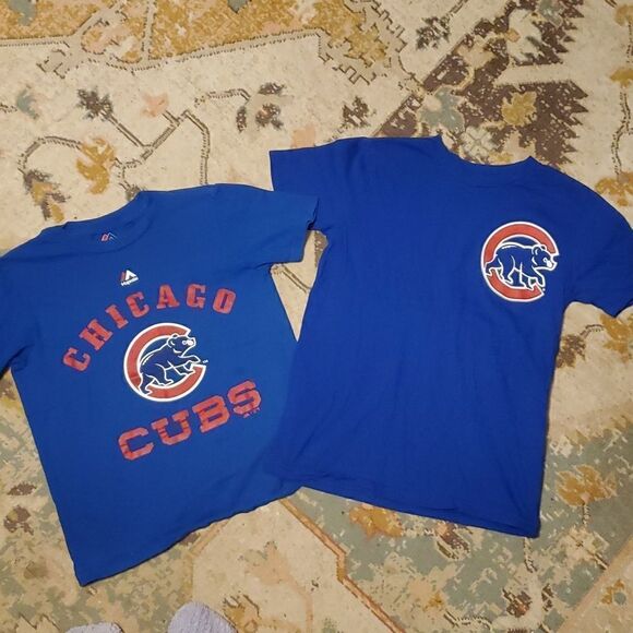 Kids Chicago Cubs & Chicago Cubs Majestic Baez 9 MLB T-Shirts size Small - Picture 1 of 8